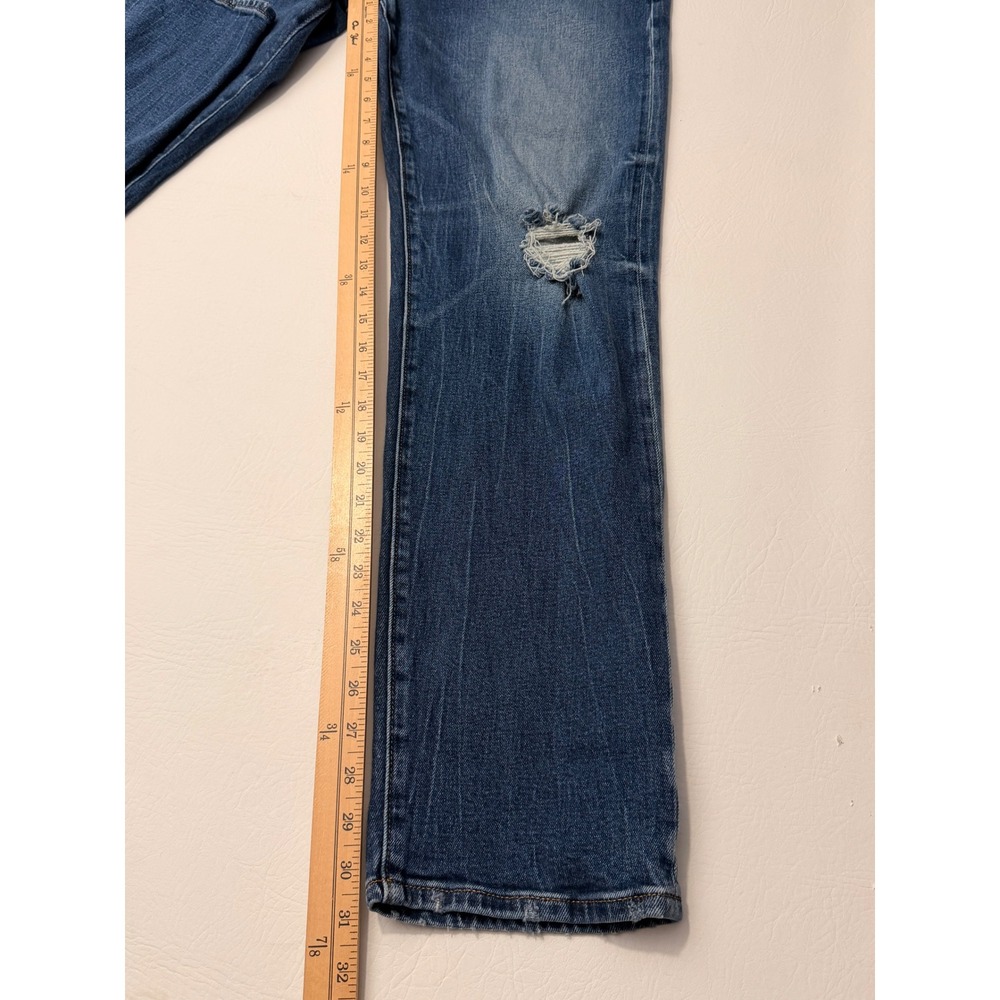 EXPRESS Slim Straight Men‎ Jeans Dark Wash Distressed Button Fly 36x32 - Picture 10 of 10